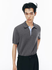 Men's Casual Contrast Color Polo Shirt