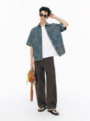 Men's Casual Loose-Fit Curved-Blade Pants