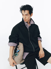 Men's Casual Loose-Fit Jacquard Shirt