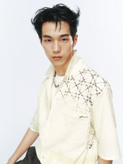 Men's Casual Textured Jacquard Shirt