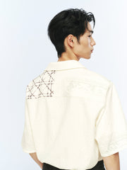Men's Casual Textured Jacquard Shirt
