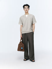 Men's casual Henley short-sleeve shirt