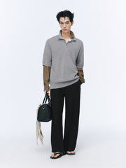 Men's casual knitted Polo short-sleeve shirt