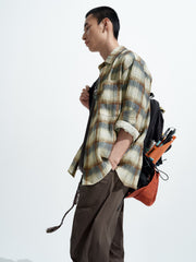 Men's Casual Contrast Plaid Shirt