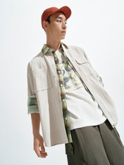 Men's Casual Contrast Plaid Shirt