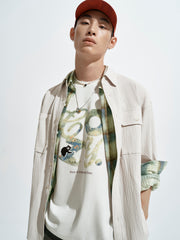 Men's Casual Contrast Plaid Shirt