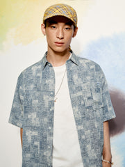 Men's Casual Short Sleeve Denim Shirt