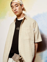 Men's Letter Jacquard Short-Sleeve Shirt