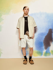 Men's Letter Jacquard Short-Sleeve Shirt