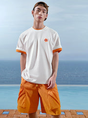Men's American-style Color-block Printed T-shirt