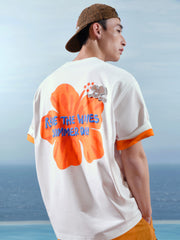 Men's American-style Color-block Printed T-shirt
