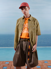 Men's Casual Orange Printed  T-Shirt