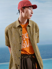 Men's Casual Orange Printed  T-Shirt