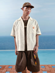 Men's Vacation Jacquard Short-Sleeve Shirt