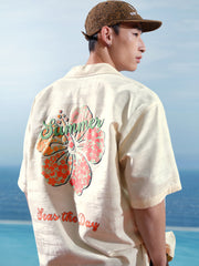 Men's Vacation Jacquard Short-Sleeve Shirt