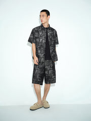 Men's Textured Jacquard Short-Sleeve Shirt
