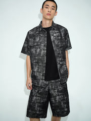 Men's Textured Jacquard Short-Sleeve Shirt