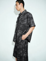 Men's Textured Jacquard Short-Sleeve Shirt