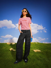 Women's Strawberry Leopard Print Cropped Top