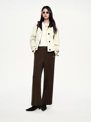 Women's Casual Reversible Cropped Trench Coat