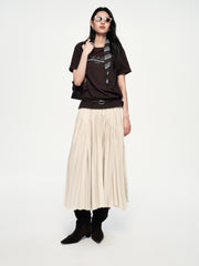 Women's Casual Contrast-Color Embroidered  T-Shirt