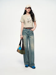 Women's Casual Embroidered Short-Sleeve T-shirt