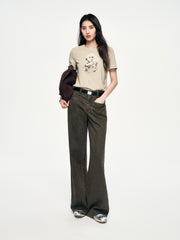 Women's Casual Embroidered Short-Sleeve T-shirt