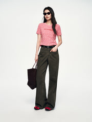 Women's Strawberry Leopard Print Cropped Top