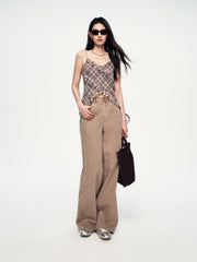 Women's Boho Girl Plaid Skirt Set