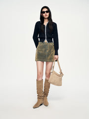 Women's Intellectual Jacquard Hooded Knit Cardigan