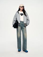Women's Casual Collegiate Plaid Sweatshirt Jacket