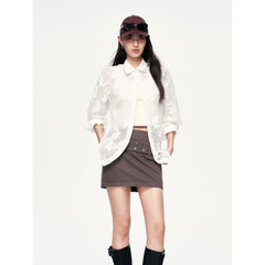 Women's Casual Heavy Jacquard Long-Sleeve Shirt