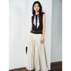 Women's Detachable Plaid Scarf Knit Vest
