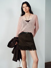 Women's Casual Rose-Latte Lightweight Cover-Up Set
