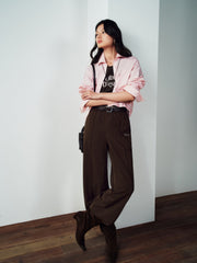 Women's Casual Contrast-Velvet Letter  T-Shirt
