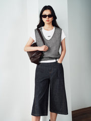 Women's Casual Detachable-Sleeve Knit Top