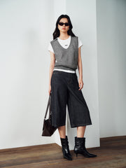 Women's Casual Detachable-Sleeve Knit Top