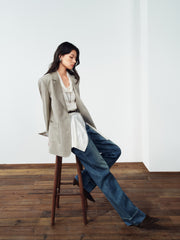 Women's Commuter Gray Double-Breasted Blazer