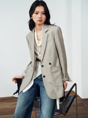 Women's Commuter Gray Double-Breasted Blazer