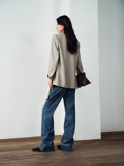 Women's Commuter Gray Double-Breasted Blazer