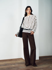 Women's Casual Asymmetric-Stripe Cover-Up
