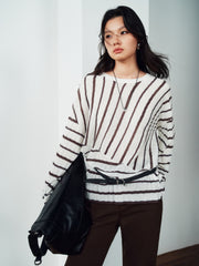 Women's Casual Asymmetric-Stripe Cover-Up