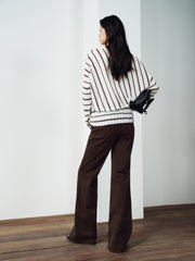 Women's Casual Asymmetric-Stripe Cover-Up
