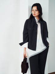 Women's Casual Blouson Stand-Collar PU Jacket