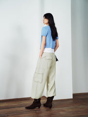 Women's Intellectual Cable-Knit Short-Sleeve Sweater