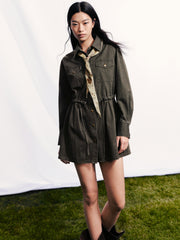 Women's Utility-Style Long-Sleeve Shirt Dress