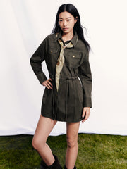 Women's Utility-Style Long-Sleeve Shirt Dress
