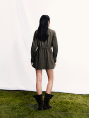Women's Utility-Style Long-Sleeve Shirt Dress