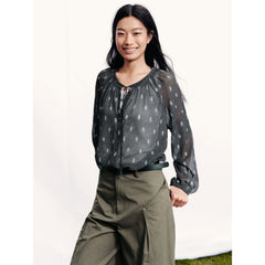 Women's Casual Flowy Print Long-Sleeve Top