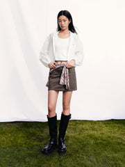 Women's Casual Corset-Waist Denim Mini Skirt
